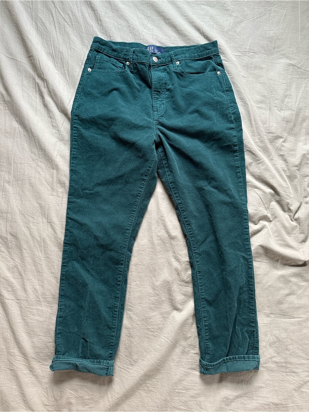 GAP Women’s Forrest Green/Teal High Rise Vintage Slim Corduroy Pants